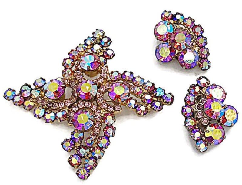Front view of AB Chatons Only Brooch