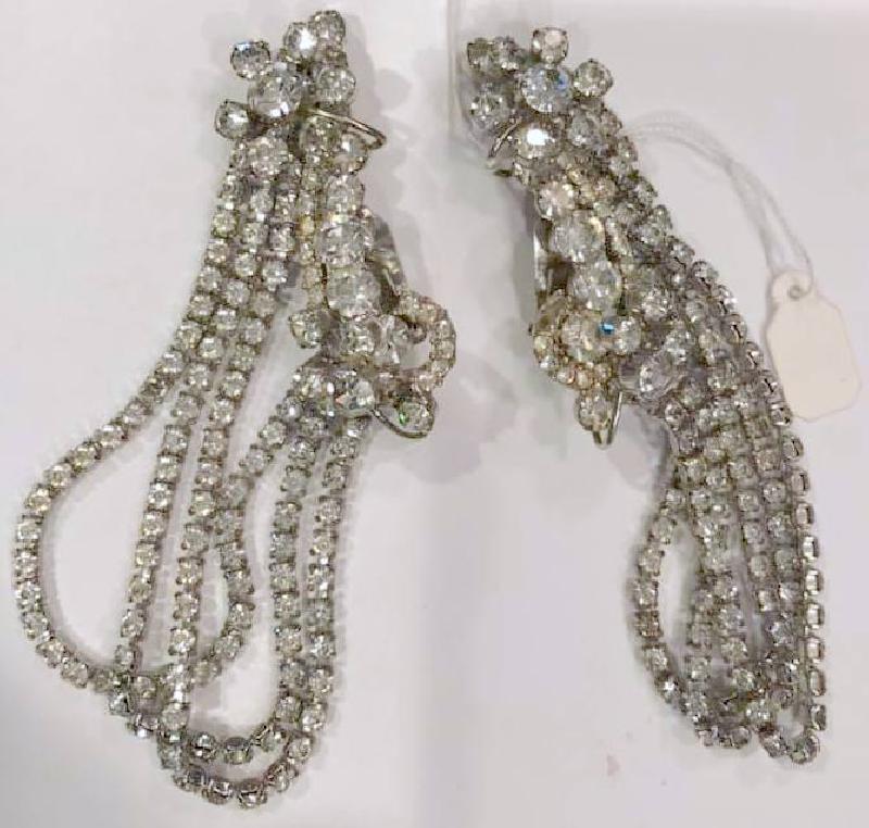 Front view of Clear Chatons Only Earrings Clip