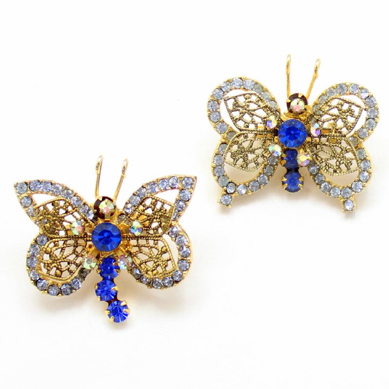 Front view of Blue Chatons Only Brooch