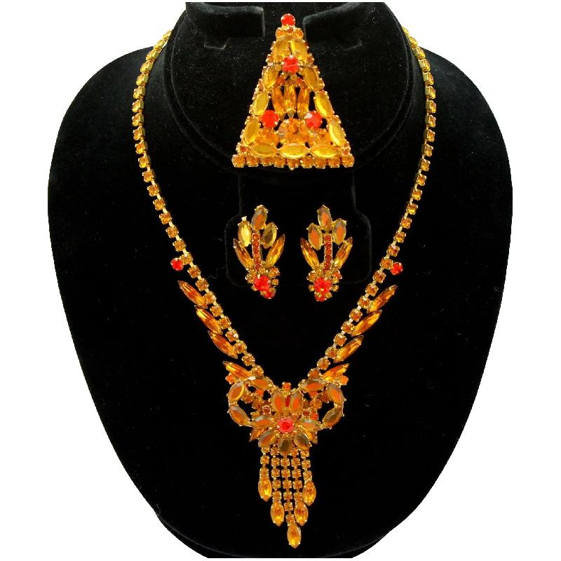 Front view of Topaz Navettes Necklace