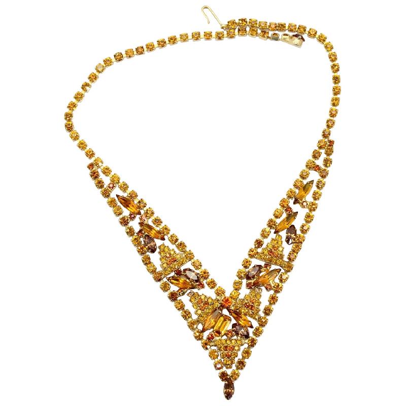 Front view of Topaz Navettes Necklace