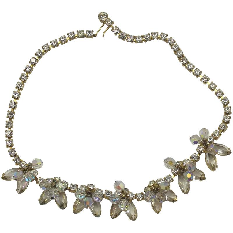 Front view of Clear Navettes Necklace