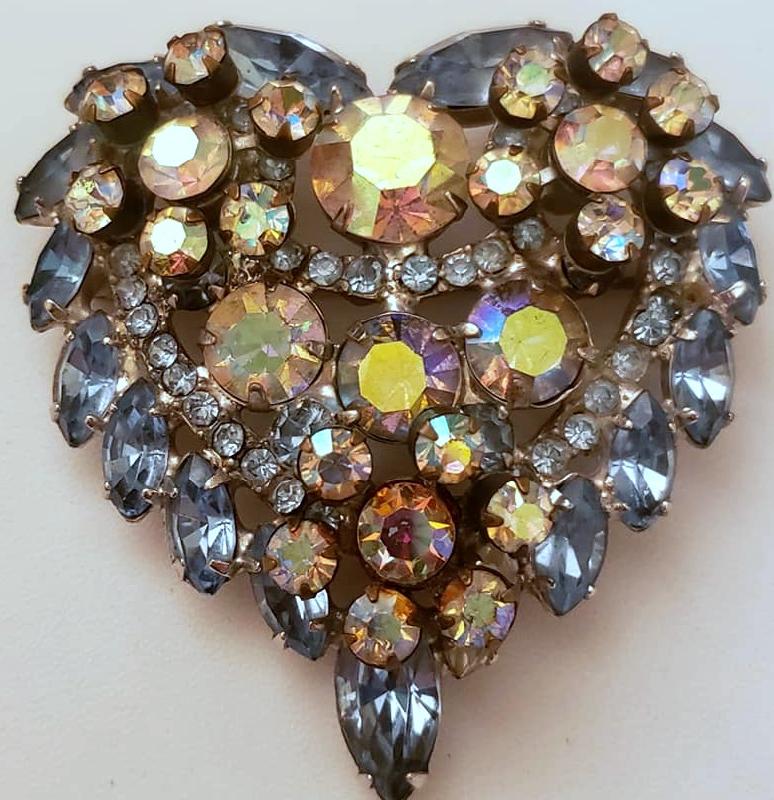 Front view of Blue Navettes Brooch