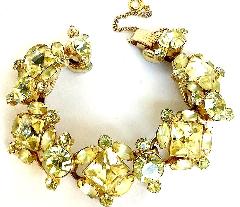 Yellow Square Frosted Bracelet 5 Link
