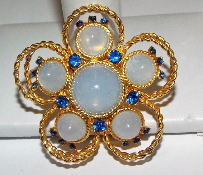 Front view of Multiple Colors Cabochons Pin Pendant