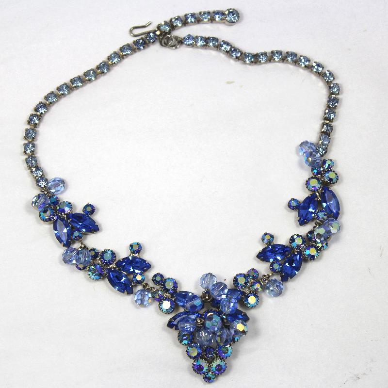 Front view of Blue Navettes Necklace