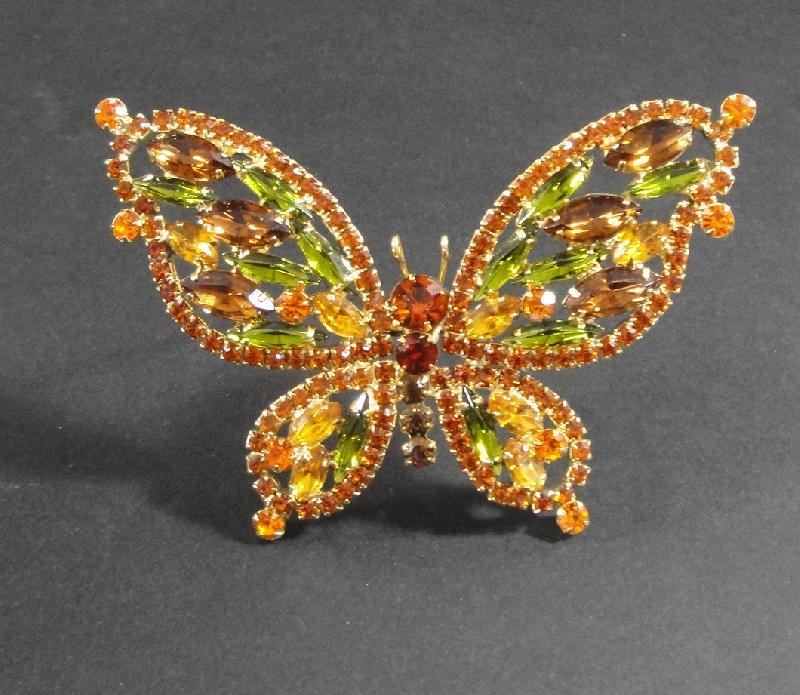 Front view of Fall Navettes Brooch