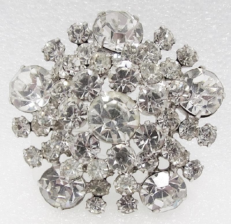 Front view of Clear Chatons Only Brooch