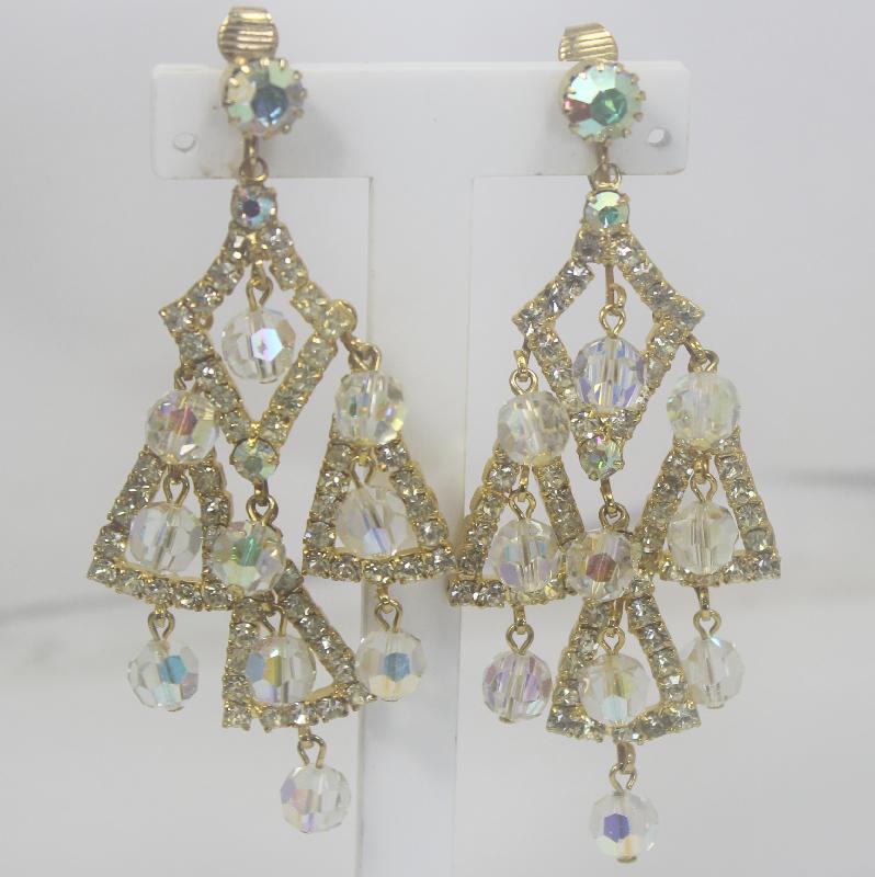 Front view of Clear Chatons Only Earrings Clip