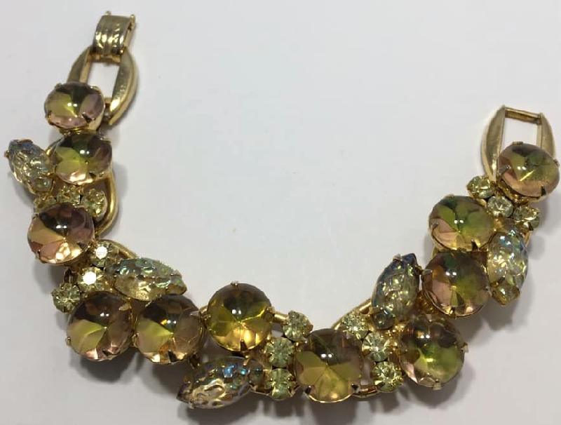 Front view of Yellow Cabochons Multi-Color/Shaded Bracelet 5 Link