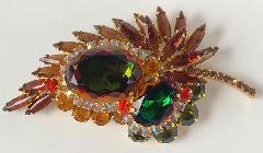 Fall Oval Multi-Color/Shaded Brooch