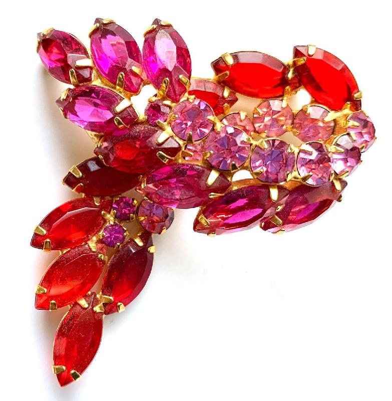 Front view of Multiple Colors Navettes Brooch