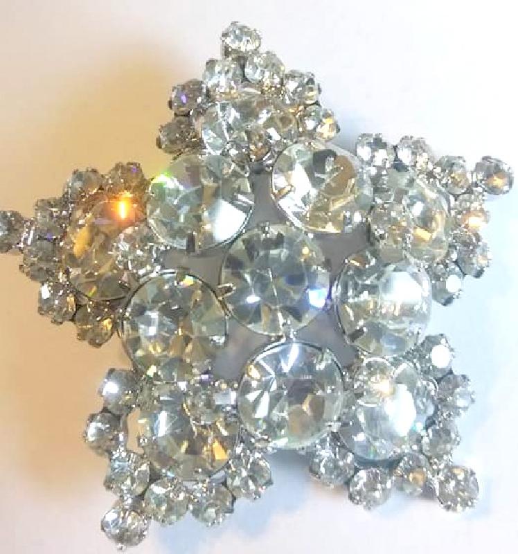 Front view of Clear Chatons Only Brooch