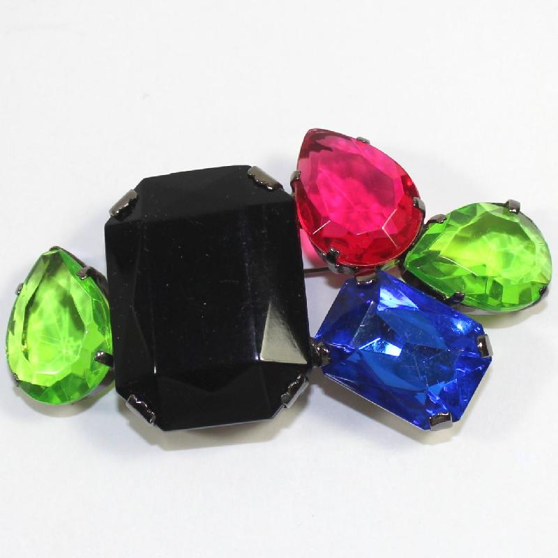 Front view of Multiple Colors Pear Plastic Brooch