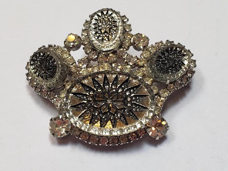 Front view of Clear Cabochons Molded/Cut Brooch