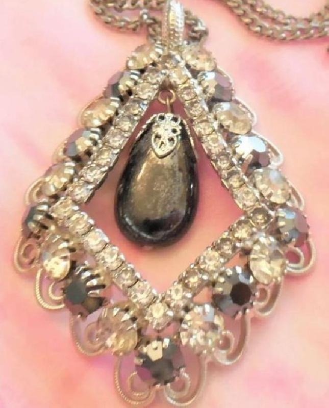 Front view of Hematite Pear Pendant