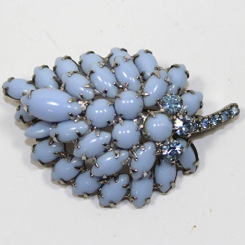 Front view of Blue Cabochons Brooch