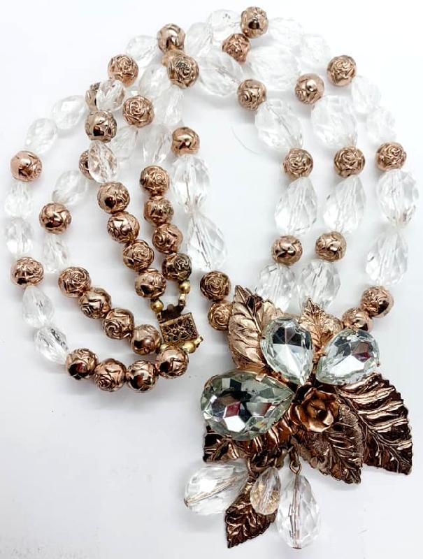 Front view of Clear Pear Necklace