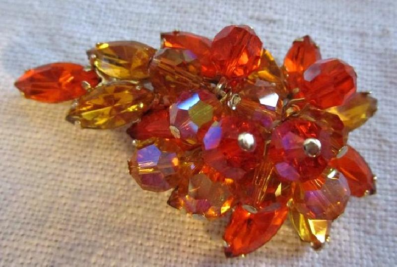 Front view of Fall Navettes Brooch