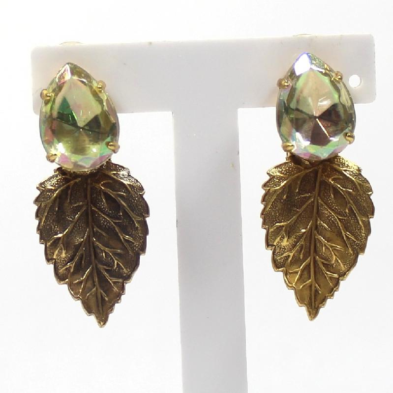 Front view of AB Pear Earrings Clip