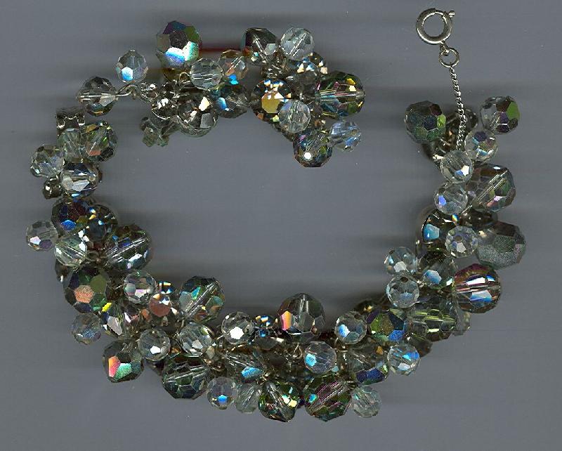 Front view of Gray (black Diamond) Chatons Only Bracelet 5 Link