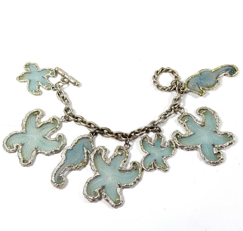 Front view of Blue Plastic Bracelet Charm