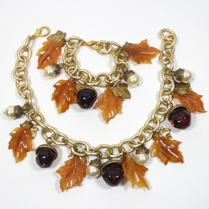 Front view of Fall Pearl Bracelet Charm