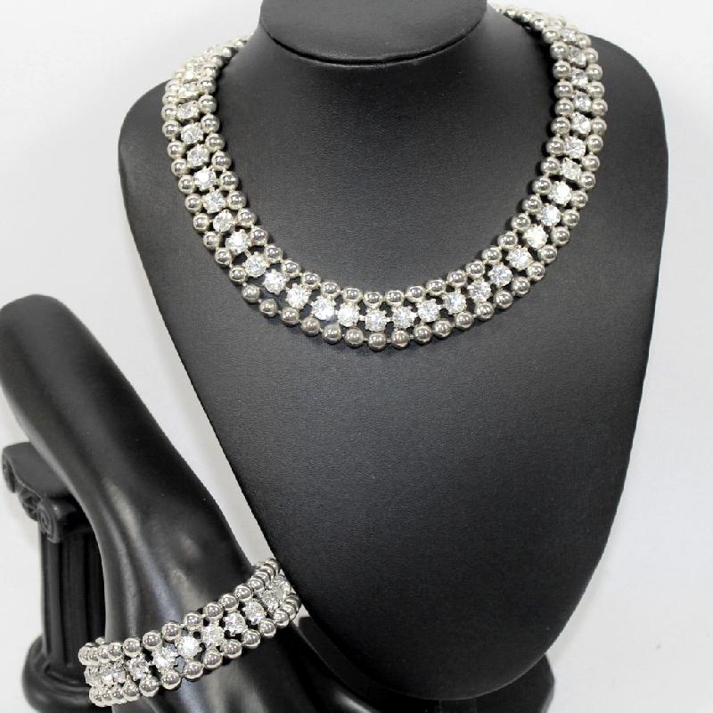 Front view of Clear Chatons Only Necklace