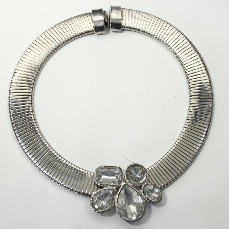 Front view of Clear Pear Necklace