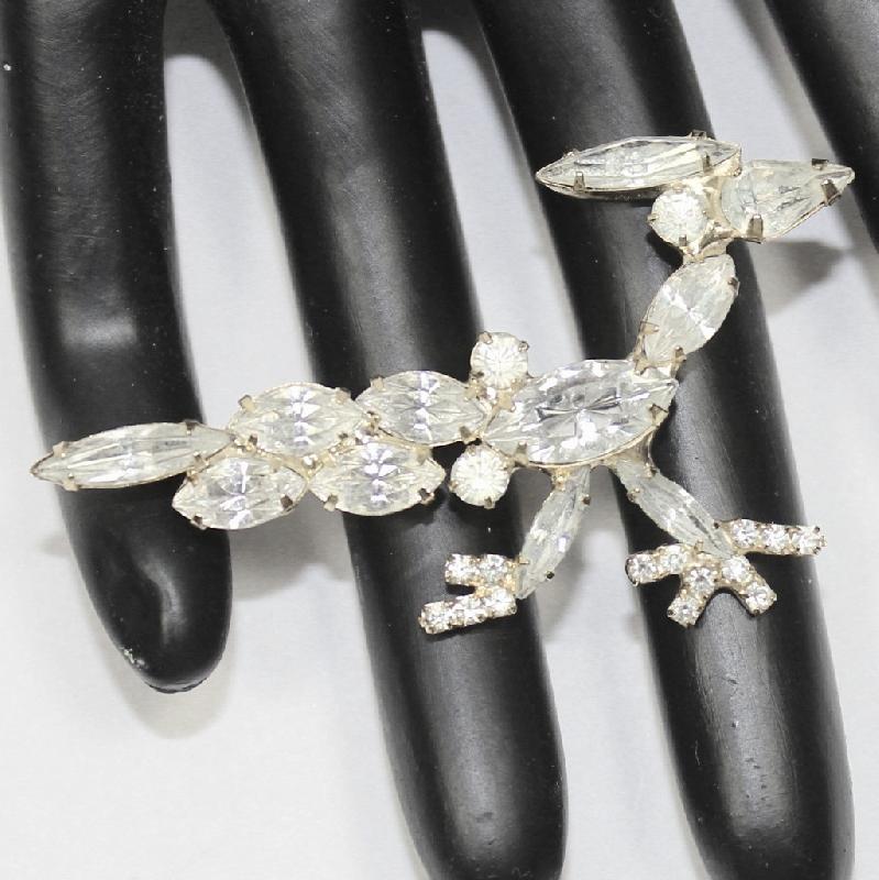 Front view of Clear Navettes Brooch