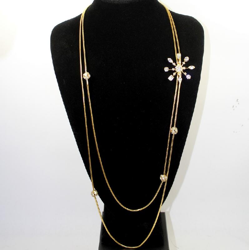 Front view of Clear Emerald Cut Necklace