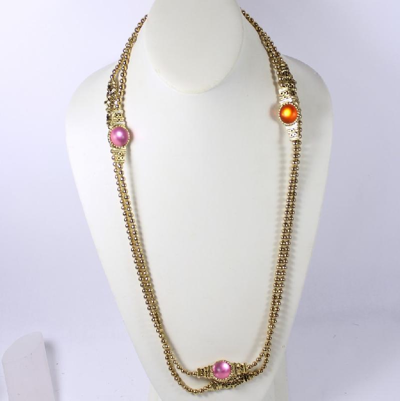 Front view of Multiple Colors Cabochons Necklace