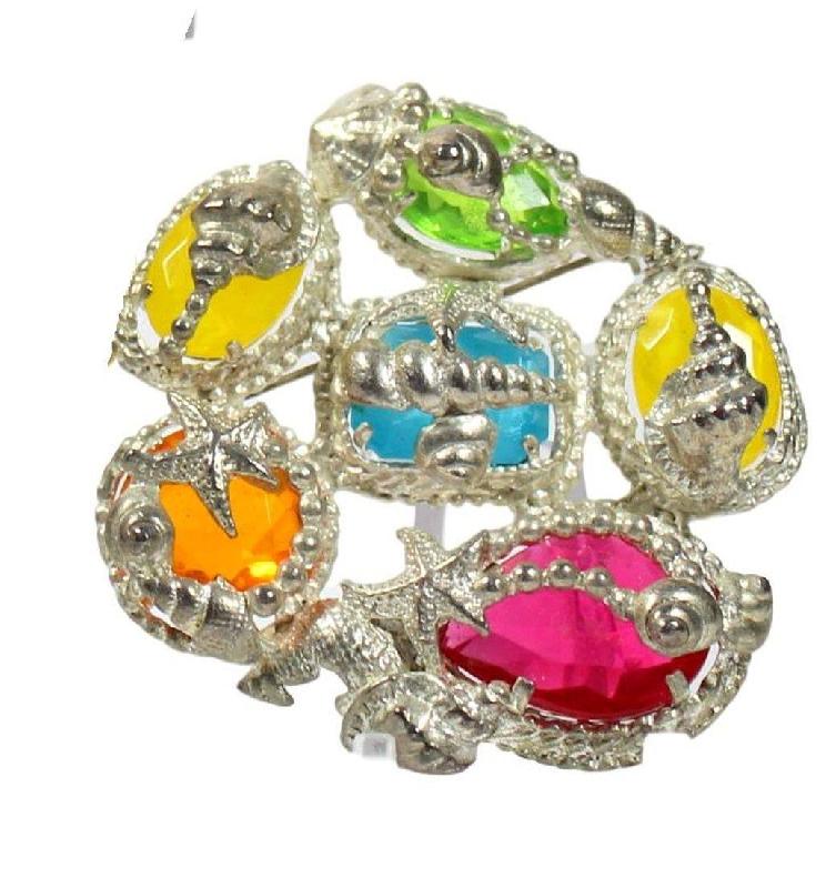 Front view of Multiple Colors Pear Brooch