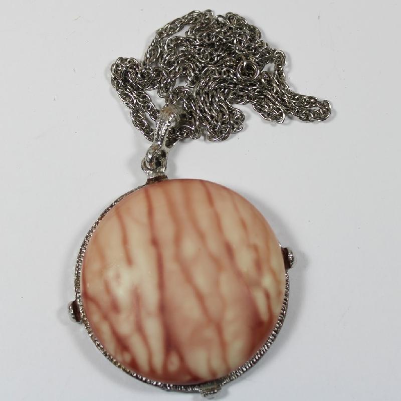 Front view of Pink Plastic Pendant