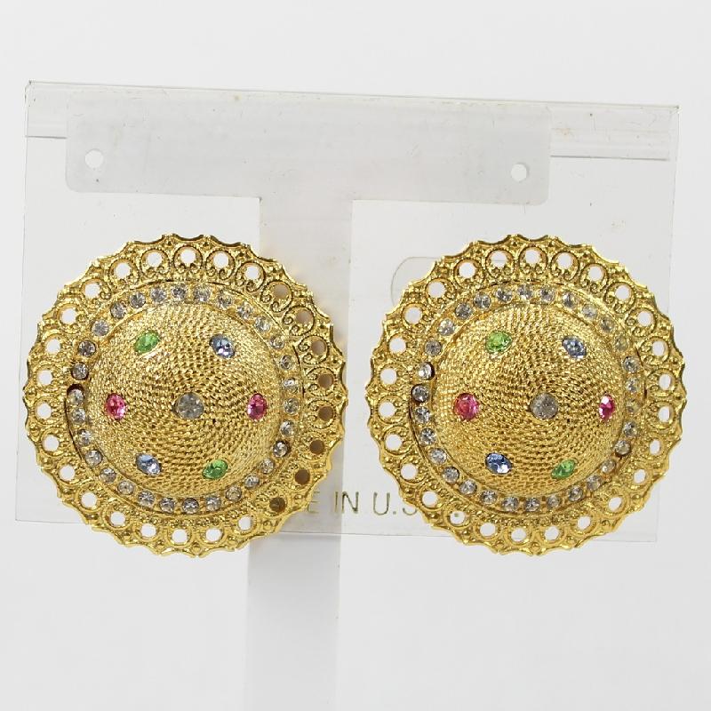 Front view of Pastel Chatons Only Earrings Clip