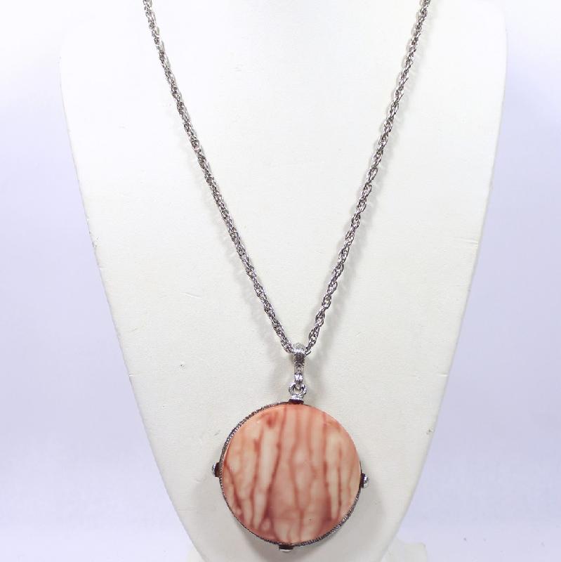 Front view of Pink Plastic Pendant