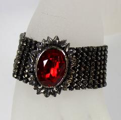 Red Oval Bracelet Flat Push In
