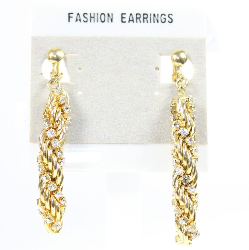 Front view of Clear Chatons Only Earrings Clip