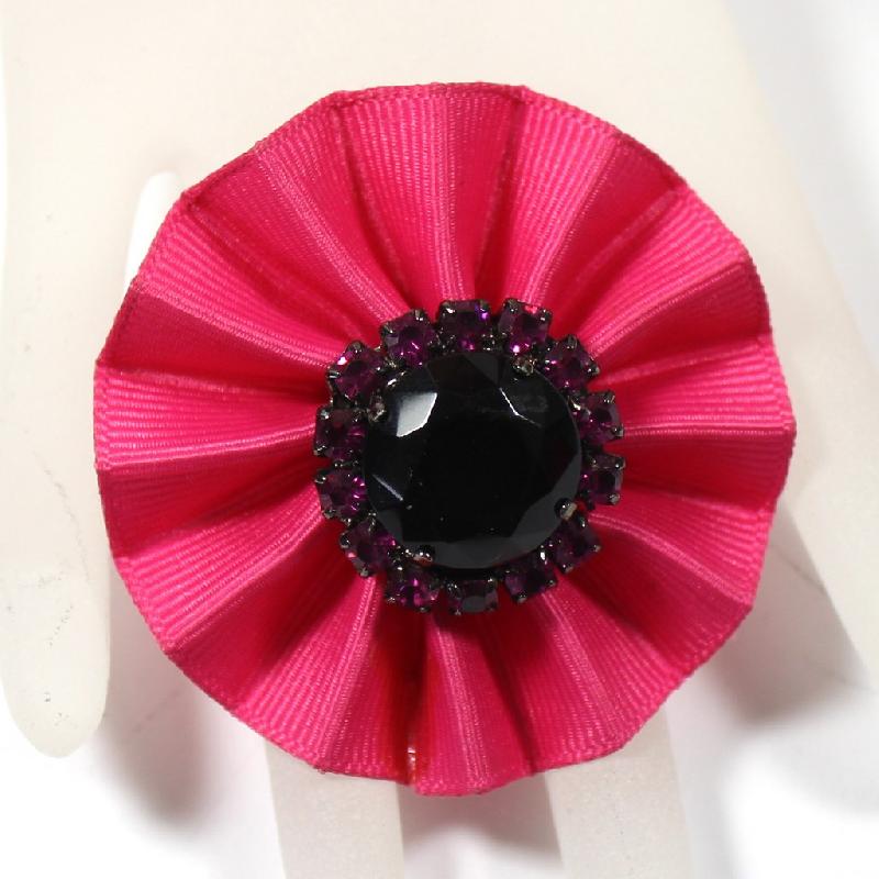 Front view of Pink Chatons Only Brooch