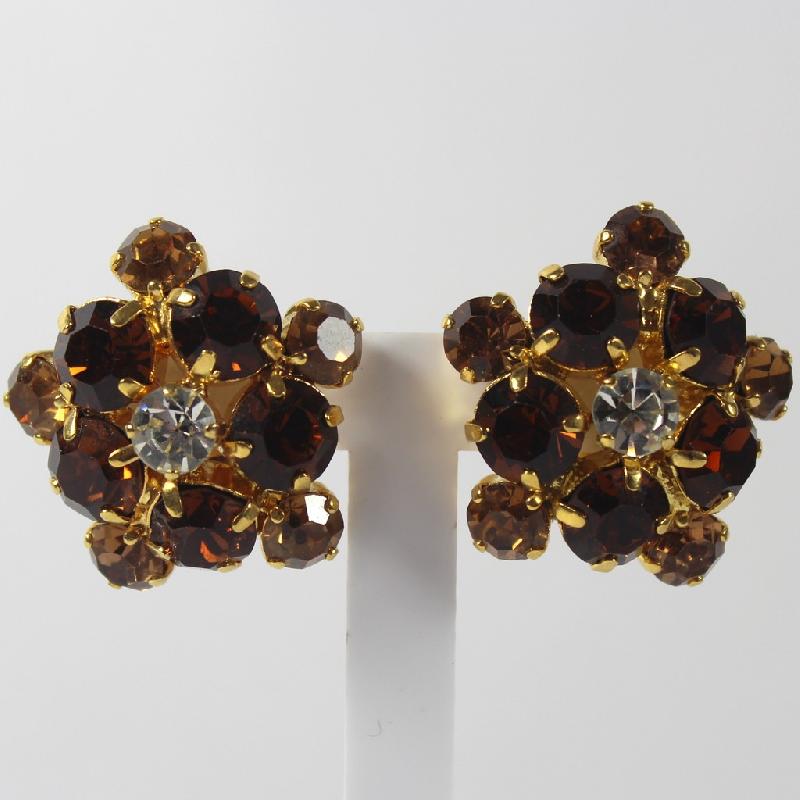 Front view of Topaz Chatons Only Earrings Clip