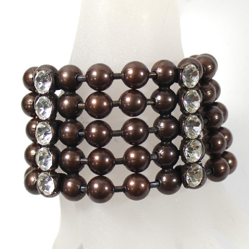 Front view of Clear Chatons Only Bracelet Flat Push In