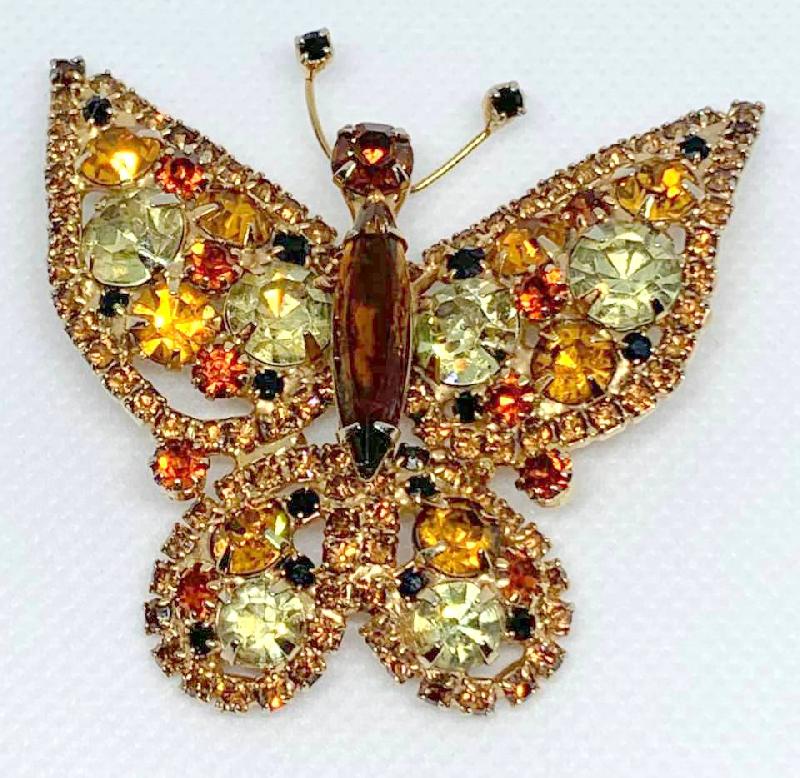 Front view of Fall Navettes Brooch