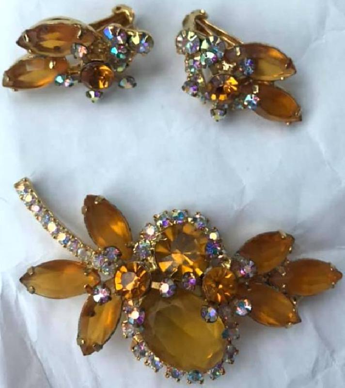 Front view of Topaz Oval Brooch