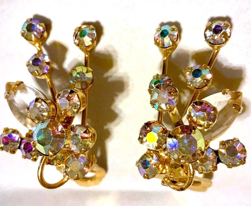 Front view of AB Navettes Earrings Clip