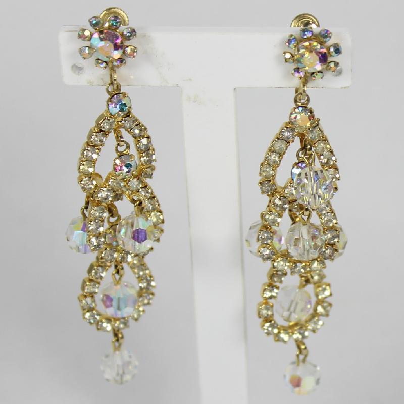 Front view of Clear Chatons Only Earrings Clip