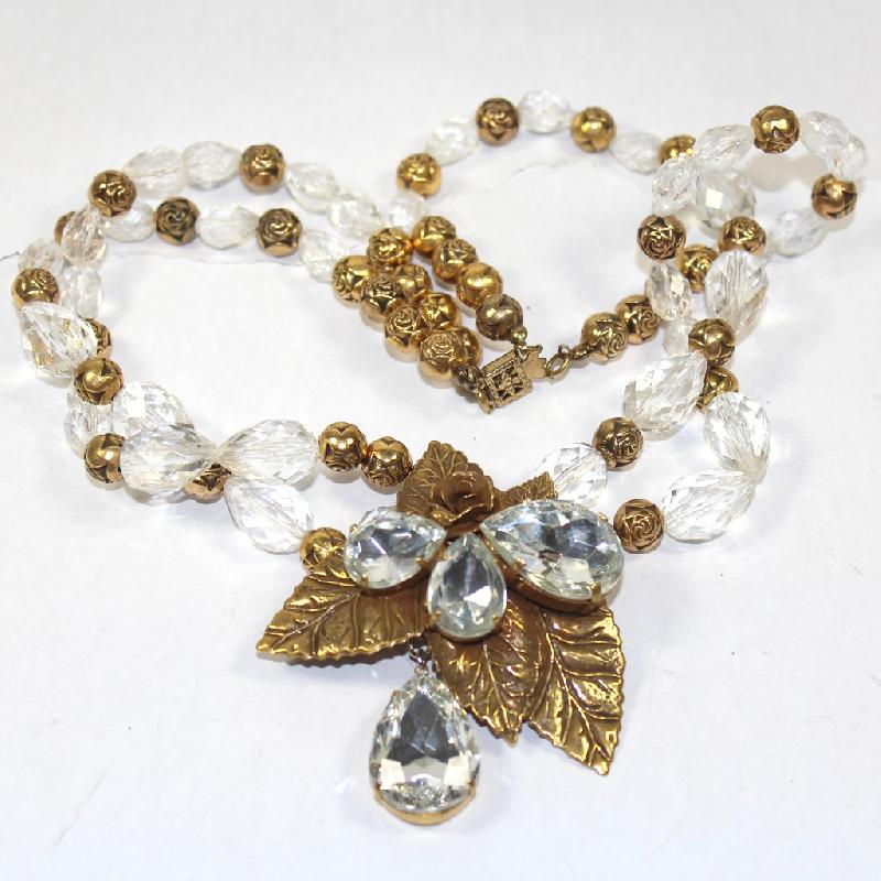 Front view of Clear Pear Plastic Necklace