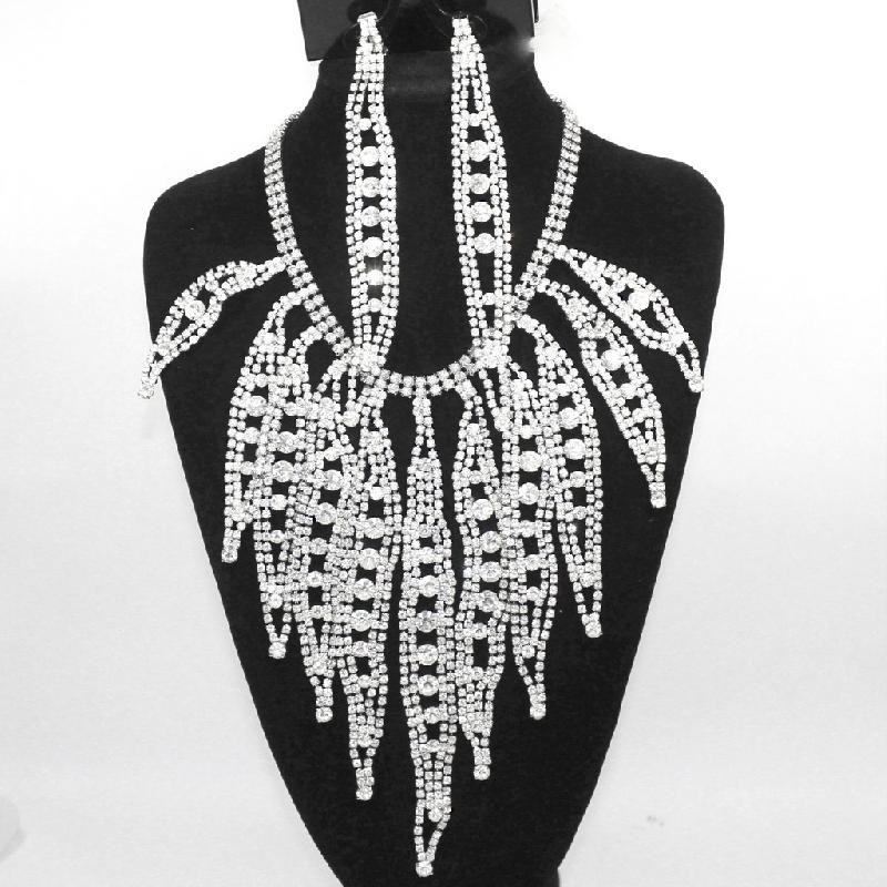 Front view of Clear Chatons Only Earrings Clip