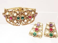 Multiple Colors Cabochons Bracelet Clamper