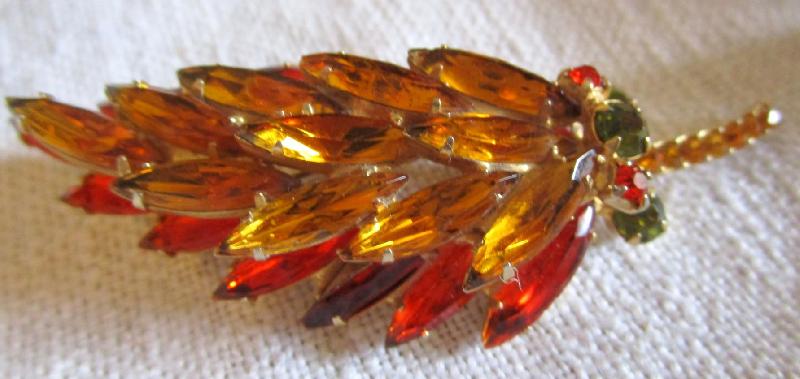 Front view of Fall Navettes Brooch