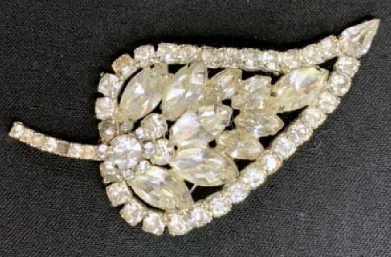 Front view of Clear Pear Brooch